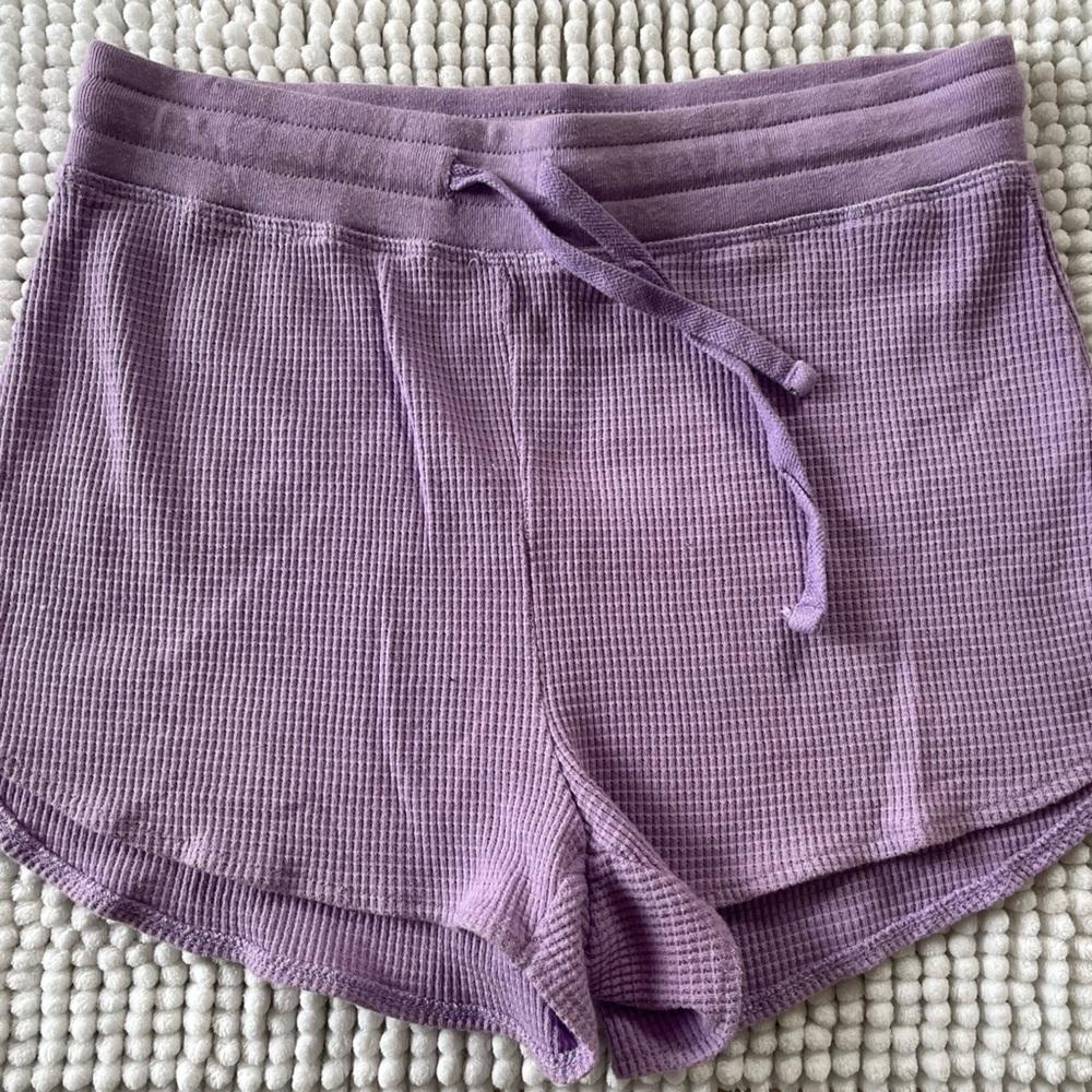 Aritzia TNA Purple Waffle Knit Shorts